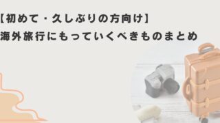 【初めて・久しぶりの方向け】海外旅行にもっていくべきものまとめ