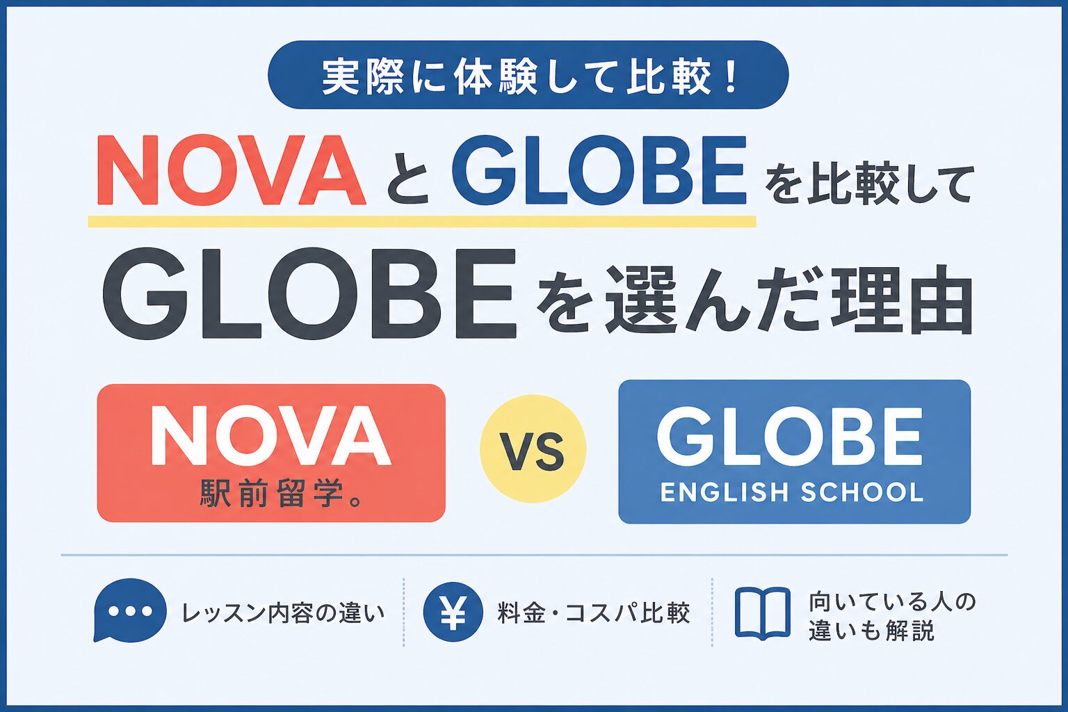 【英会話】NOVAとGLOBEを比較してGLOBEを選んだ理由
